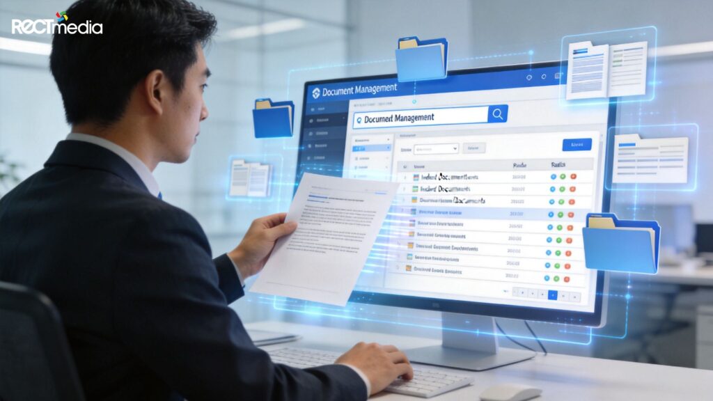 proses retrieval document management system